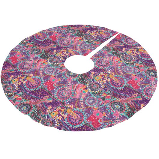 Jupon De Sapin En Polyester Brossé Monogramme animal 2 du motif | de style ethnique (Angle)