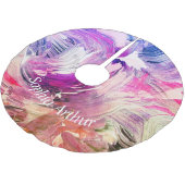 Jupon De Sapin En Polyester Brossé Monogramme Art Abstrait violet rose bleu (Angle)