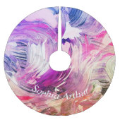 Jupon De Sapin En Polyester Brossé Monogramme Art Abstrait violet rose bleu (Devant)