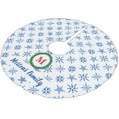 Jupon De Sapin En Polyester Brossé Monogramme de couronne Votre nom Flèches blanches (Angle)