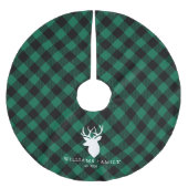 Jupon De Sapin En Polyester Brossé Monogramme de la famille de Motif vert rustique (Devant)