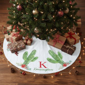 Jupon De Sapin En Polyester Brossé Monogramme de Noël rustique Cactus Sud-Ouest