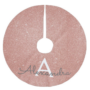 Jupon De Sapin En Polyester Brossé Monogramme de parties scintillantes et d'étincelle