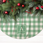 Jupon De Sapin En Polyester Brossé Monogramme En vichy vert et blanc