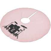 Jupon De Sapin En Polyester Brossé Monogramme Ensemble de musique Design rose (Angle)