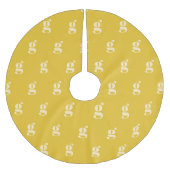 Jupon De Sapin En Polyester Brossé Monogramme Moderne Lettre Initiale Jaune Crème Pas (Devant)