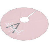 Jupon De Sapin En Polyester Brossé Monogramme Moderne Rose Fardé (Angle)