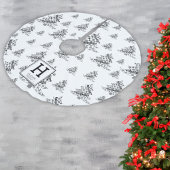 Jupon De Sapin En Polyester Brossé Monogramme Motif de gribouillis de Noël