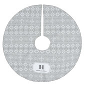 Jupon De Sapin En Polyester Brossé Monogramme Motif gris et blanc (Devant)