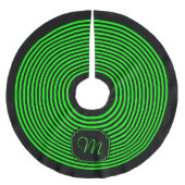 Jupon De Sapin En Polyester Brossé Monogramme noir et vert citron rayé (Devant)