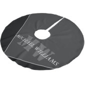 Jupon De Sapin En Polyester Brossé Monogramme noir gris artistique moderne (Angle)