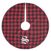 Jupon De Sapin En Polyester Brossé Monogramme personnalisé Buffle noir rouge Plat (Devant)