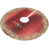 Jupon De Sapin En Polyester Brossé Monogramme Red Gold Parties scintillant Girl Glam (Angle)