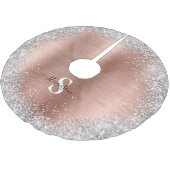 Jupon De Sapin En Polyester Brossé Monogramme Rose or Parties scintillant argent glam (Angle)