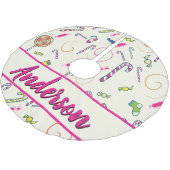 Jupon De Sapin En Polyester Brossé Monogramme rose sucre de canne (Angle)