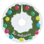 Jupon De Sapin En Polyester Brossé Monogramme traditionnel des billes de couronne de  (Devant)