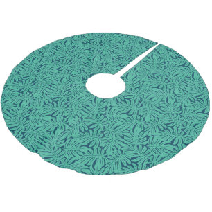 Jupon De Sapin En Polyester Brossé Monogramme tropical du motif   de feuille de