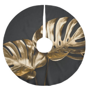 Jupon De Sapin En Polyester Brossé Monstère d'or : Composition artistique luxueuse