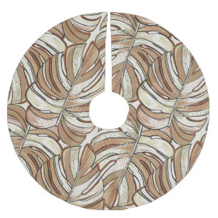 Jupon De Sapin En Polyester Brossé Monstère graphique Feuilles Conception tropicale