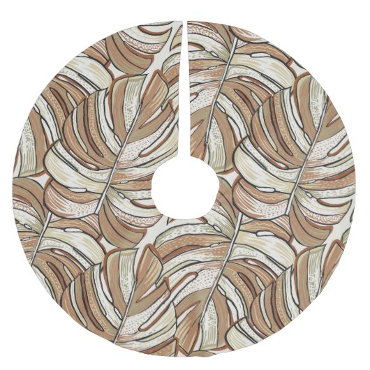 Jupon De Sapin En Polyester Brossé Monstère graphique Feuilles Conception tropicale (Devant)