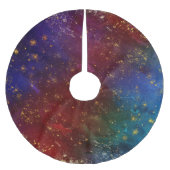 Jupon De Sapin En Polyester Brossé Moody Ombre | Psychedélique Grunge Gold Stardust (Devant)