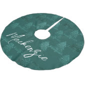 Jupon De Sapin En Polyester Brossé Moody Tree Motif | Dark Midnight Turquoise Custom (Angle)