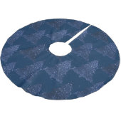 Jupon De Sapin En Polyester Brossé Moody Tree Motif | Noël bleu marine classique (Angle)