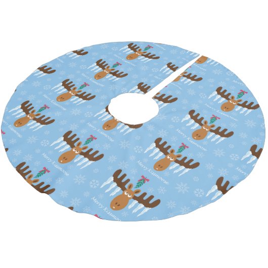 Jupon De Sapin En Polyester Brossé Moosehead_Icicle Antlers_Mistletoe_Merry Kissmoose (Angle)