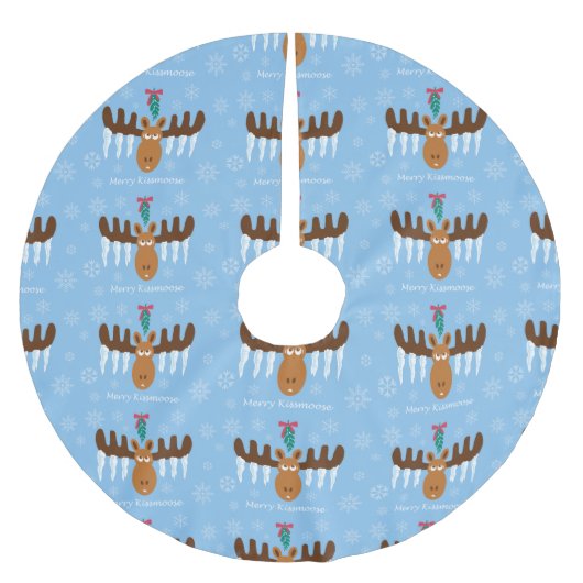 Jupon De Sapin En Polyester Brossé Moosehead_Icicle Antlers_Mistletoe_Merry Kissmoose (Devant)