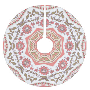 Jupon De Sapin En Polyester Brossé Mosaic Floral Star : Motif sans couture