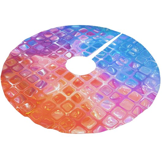 Jupon De Sapin En Polyester Brossé Mosaïque dynamique : Arrière - plan Abstrait multi (Angle)