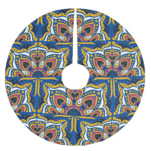 Jupon De Sapin En Polyester Brossé Mosaïque indienne Talavera : Céramique sans joint.