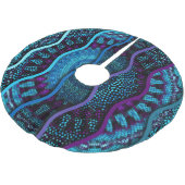 Jupon De Sapin En Polyester Brossé Mosaïque ornée : Secours Vagues Texture. (Angle)