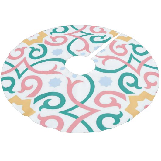 Jupon De Sapin En Polyester Brossé Mosaïque/pastel/ressort (Angle)