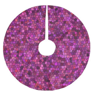 Jupon De Sapin En Polyester Brossé Mosaïque Rose Violet 