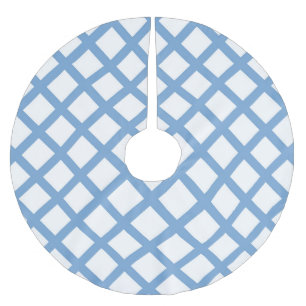 Jupon De Sapin En Polyester Brossé Motif à rayures diamantées Harlequin bleu blanc