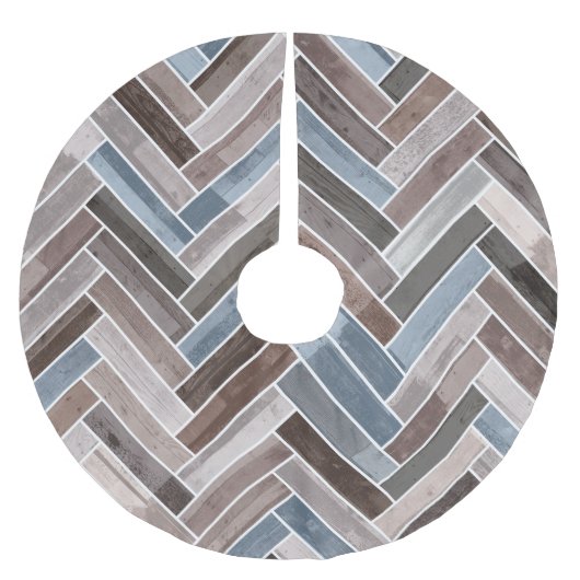 Jupon De Sapin En Polyester Brossé Motif à squelette en gris Brown bleu (Devant)