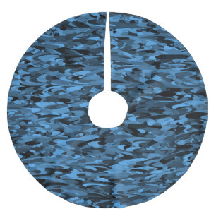 Jupon De Sapin En Polyester Brossé Motif Abstrait Bleu Noir