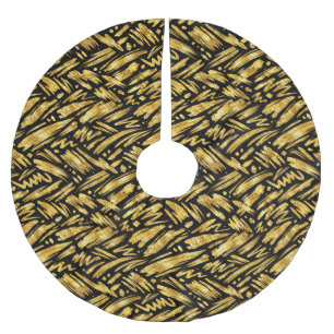 Jupon De Sapin En Polyester Brossé Motif abstrait de feuille d'or