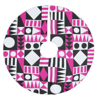 Jupon De Sapin En Polyester Brossé Motif abstrait moderne du milieu du siècle.
