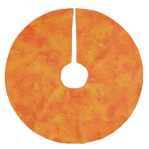 Jupon De Sapin En Polyester Brossé Motif Abstrait Orange