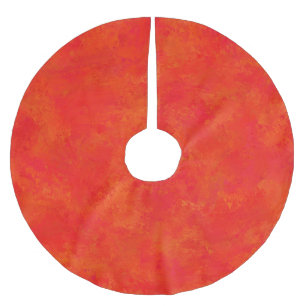 Jupon De Sapin En Polyester Brossé Motif Abstrait Orange Rouge