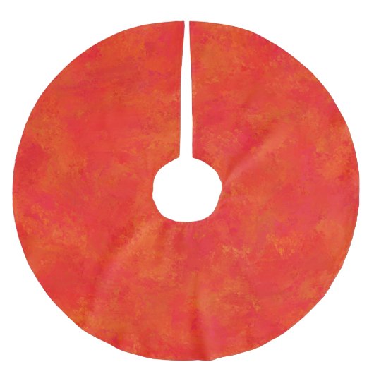 Jupon De Sapin En Polyester Brossé Motif Abstrait Orange Rouge (Devant)