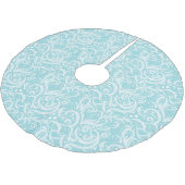 Jupon De Sapin En Polyester Brossé Motif Abstrait turquoise Snowflake #10 ID1009 (Angle)