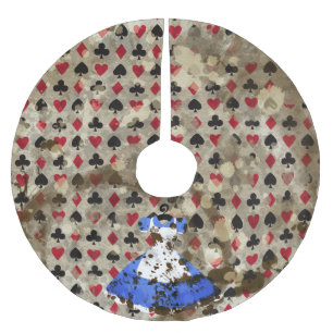 Jupon De Sapin En Polyester Brossé Motif affligé d'Alice du pays des merveilles