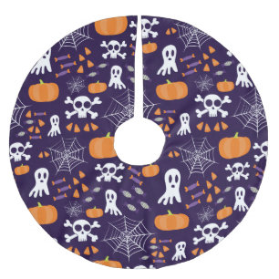 Jupon De Sapin En Polyester Brossé Motif amusant d'Halloween