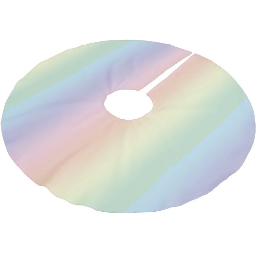 Jupon De Sapin En Polyester Brossé Motif arc-en-ciel Pastel (Angle)