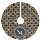 Jupon De Sapin En Polyester Brossé Motif Art déco noir Taupe personnalisé (Devant)