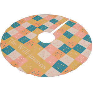 Jupon De Sapin En Polyester Brossé Motif Atomique Rétro Milieu Mod Personnalisé Color
