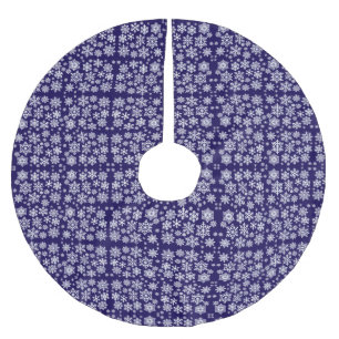 Jupon De Sapin En Polyester Brossé Motif avec flocons de neige